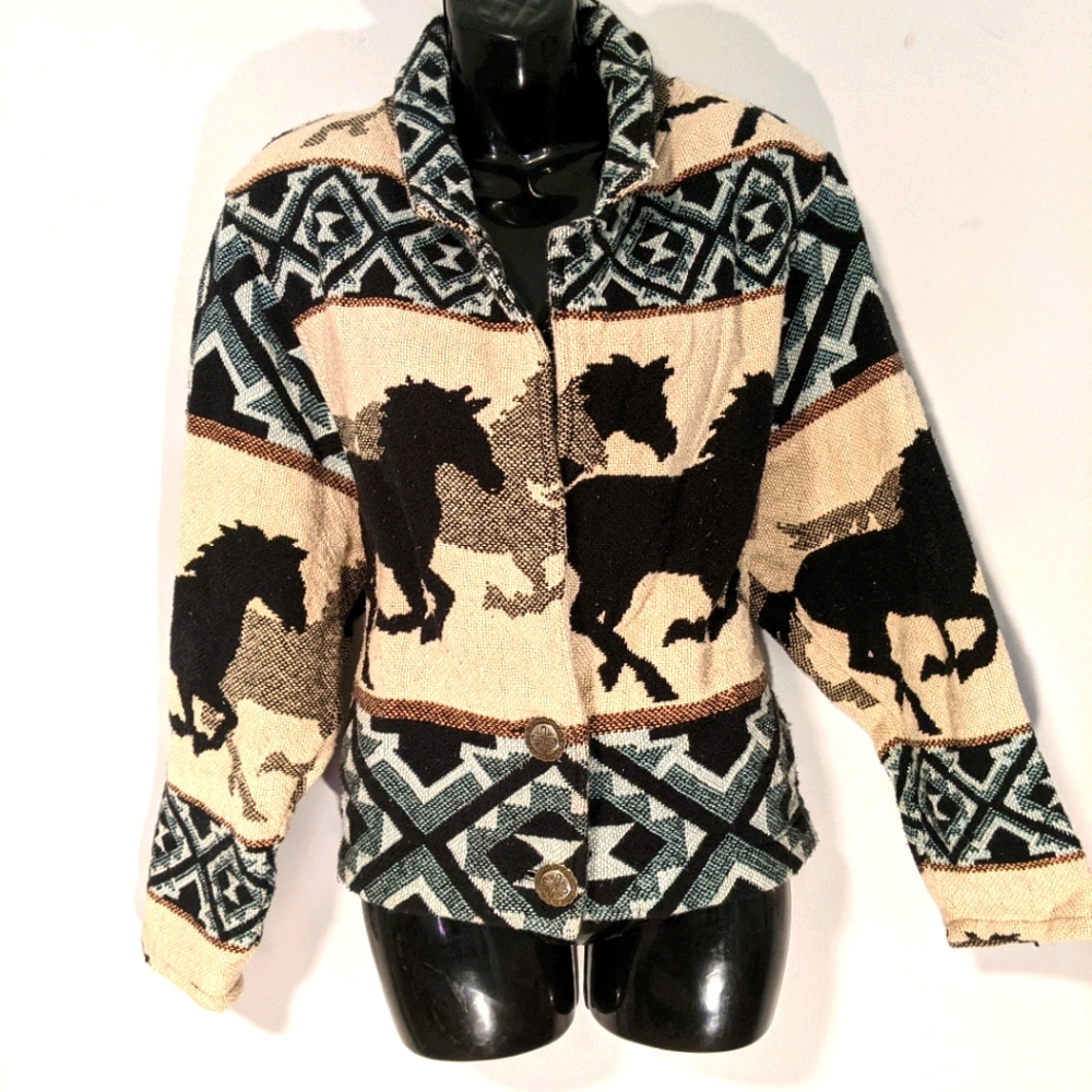 Vintage 1980s horse jacket